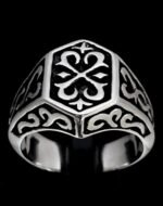 Arcadia Hexa – Hexagonal Signet Ring with Vintage Royal Detailing - Image 4