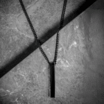 Vertical Bar Pendant Necklace - Sleek Stainless Steel Design - Image 2
