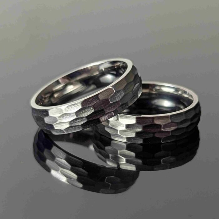 Hammer Forged Ring – Brushed Matte Finish Minimalist Band - Image 2