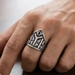 Turkish Kayi Ring – Engraved Stainless Steel with Ottoman Signature Design