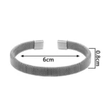Mesh Cuban Cuff Bracelet – Sleek Stainless Steel Wristwear - Image 3
