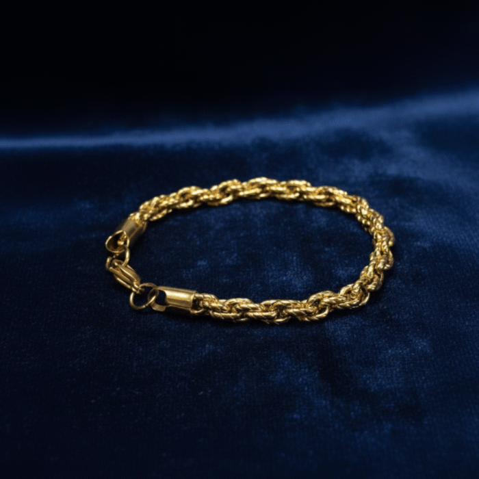 Golden Aura – Twisted Rope Bracelet - Image 2