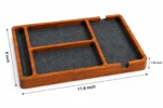 Wooden Desk Organizer Tray – Multi Compartment Phone, Watch & Accessories Holder - Image 3